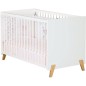 Lit bébé - 120 x 60 cm - Babyprice Joy Naturel - Blanc - Sur pieds en bois naturel Lit bébé - 120 x 60 cm - Babyprice Joy Naturel - Blanc - Sur pieds en bois naturel