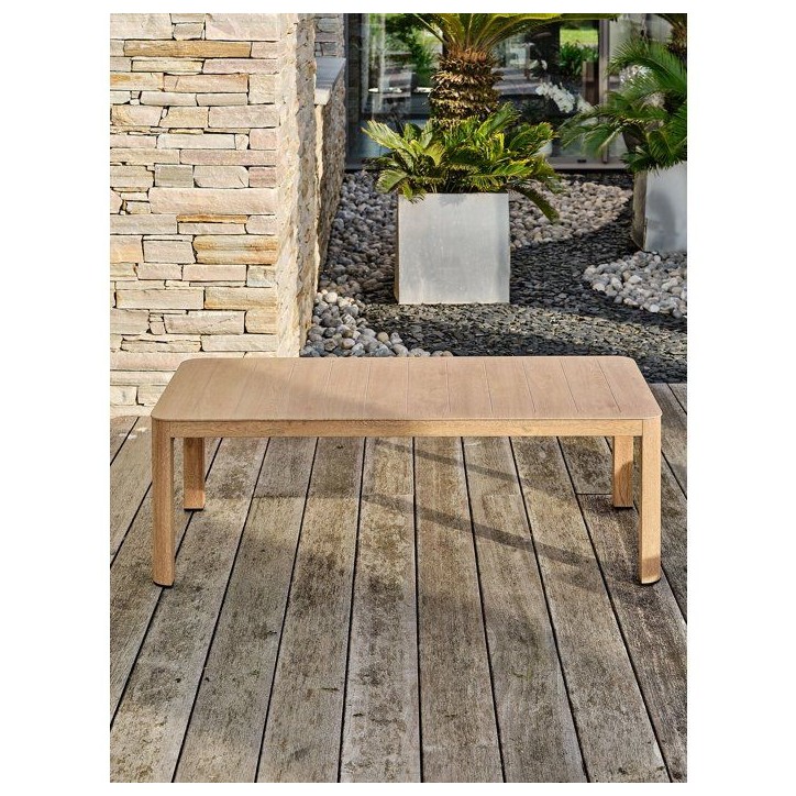 Salon bas de jardin - Gris - Aluminium imitation bois - 5 places - Goya Salon bas de jardin - Gris - Aluminium imitation bois - 5 places - Goya