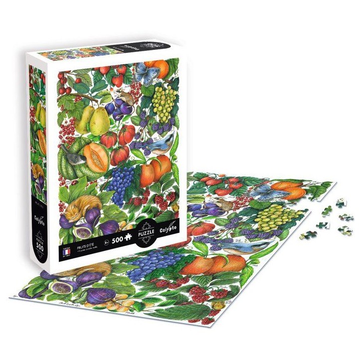 Puzzle - SENTOSPHERE - Calypto - 500 pieces - Les fruits d'été - Toucher soyeux - Des 8 ans