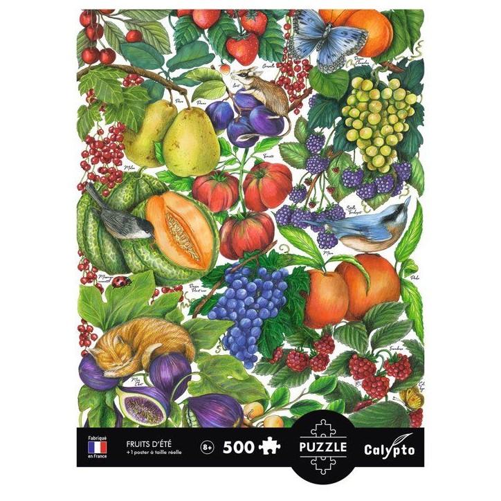 Puzzle - SENTOSPHERE - Calypto - 500 pieces - Les fruits d'été - Toucher soyeux - Des 8 ans