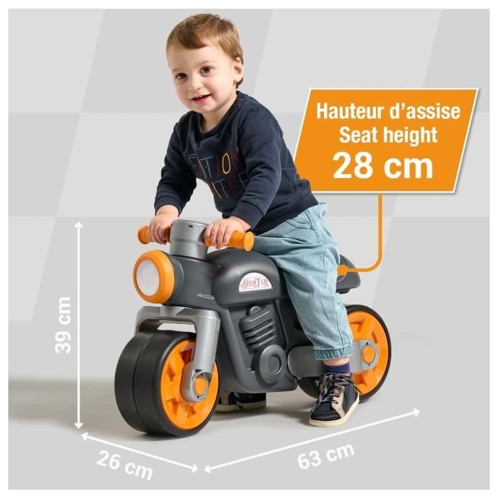 Draisienne Moto Premier - FALK - Avec roues silencieuses - Gris - 75% Plastique Recyclé - 100% Fabriqué en France - Des 12 mo Draisienne Moto Premier - FALK - Avec roues silencieuses - Gris - 75% Plastique Recyclé - 100% Fabriqué en France - Des 12 mo