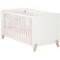 Lit évolutif - 140x70cm - Babyprice Joy Naturel - Blanc sur pieds en bois naturel Lit évolutif - 140x70cm - Babyprice Joy Naturel - Blanc sur pieds en bois naturel