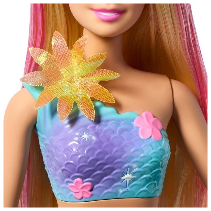 Poupée Sirene - Barbie - Flower Magic - Fleurs Éclorent - Jouable dans l'Eau - Multicolore