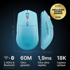 Souris gaming sans fil - STEELSERIES - Rival 3 Gen 2 - Turquoise