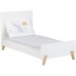 Lit évolutif - 140x70cm - Babyprice Joy Naturel - Blanc sur pieds en bois naturel Lit évolutif - 140x70cm - Babyprice Joy Naturel - Blanc sur pieds en bois naturel