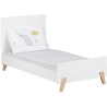 Lit évolutif - 140x70cm - Babyprice Joy Naturel - Blanc sur pieds en