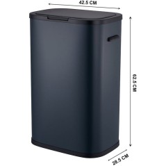Poubelle de cuisine 60L PORTLAND – Ouverture push par pression – A