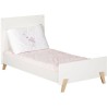 Lit évolutif - 140x70cm - Babyprice Joy Naturel - Blanc sur pieds en