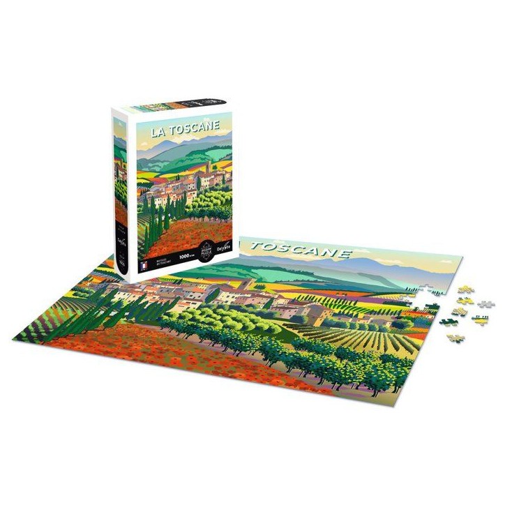 Puzzle - SENTOSPHERE - Calypto - 1000 pieces - Paysage de la Toscane - Toucher soyeux - Des 9 ans Puzzle - SENTOSPHERE - Calypto - 1000 pieces - Paysage de la Toscane - Toucher soyeux - Des 9 ans
