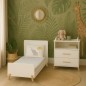 Lit évolutif - 140x70cm - Babyprice Joy Naturel - Blanc sur pieds en bois naturel Lit évolutif - 140x70cm - Babyprice Joy Naturel - Blanc sur pieds en bois naturel