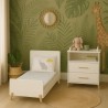 Lit évolutif - 140x70cm - Babyprice Joy Naturel - Blanc sur pieds en