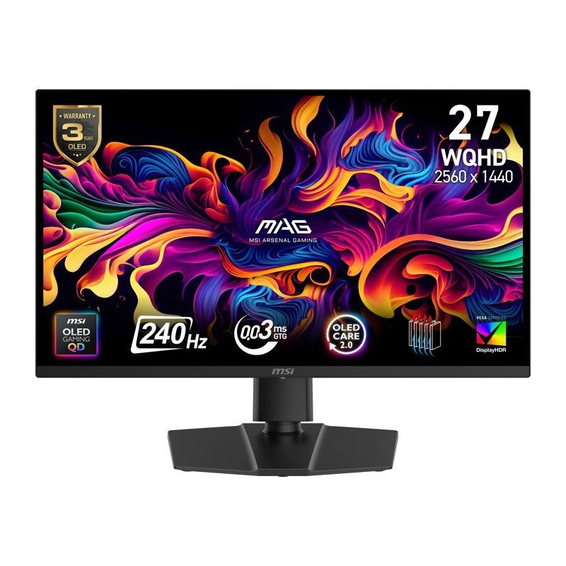 Ecran PC Gamer - MSI - 27'' - QHD - 240Hz - Dalle OLED - 0,03 ms - Ole