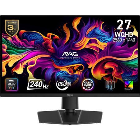 Ecran PC Gamer - MSI - 27'' - QHD - 240Hz - Dalle OLED - 0,03 ms - Ole