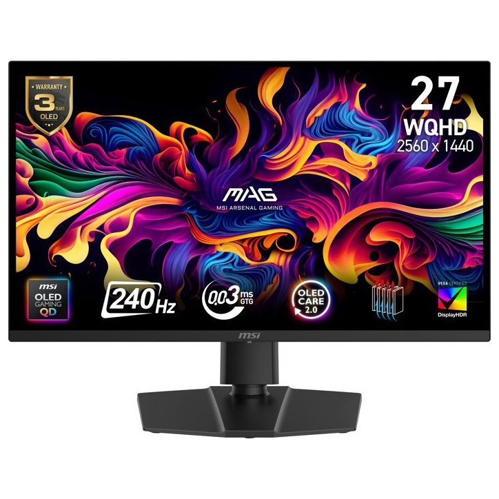 Ecran PC Gamer - MSI - 27'' - QHD - 240Hz - Dalle OLED - 0,03 ms - Oled Ecran PC Gamer - MSI - 27'' - QHD - 240Hz - Dalle OLED - 0,03 ms - Oled