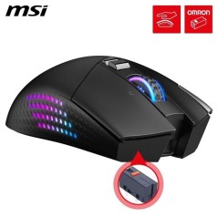 Souris gamer sans fil Bluetooth/2,4 GHz/USB - MSI VERSA PRO Wireless - Station de charge - Noir