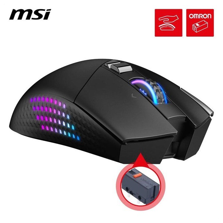 Souris gamer sans fil Bluetooth/2,4 GHz/USB - MSI VERSA PRO Wireless - Station de charge - Noir Souris gamer sans fil Bluetooth/2,4 GHz/USB - MSI VERSA PRO Wireless - Station de charge - Noir