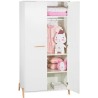 Armoire bébé Joy Naturel - Blanche - Sur pieds en bois naturel - 2 p