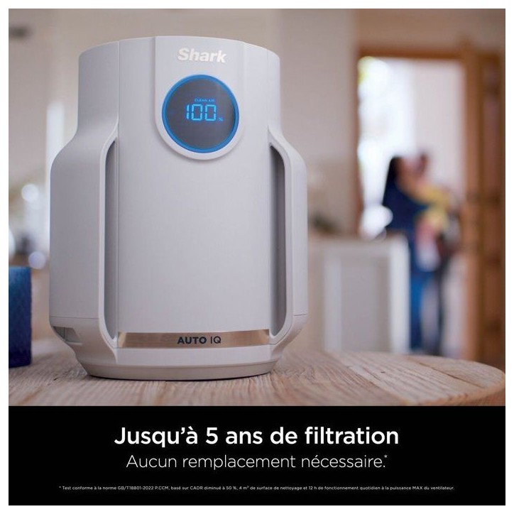 Purificateur d'air - SHARK - NeverChange Mini - Ultra silencieux - 23m2 - Blanc