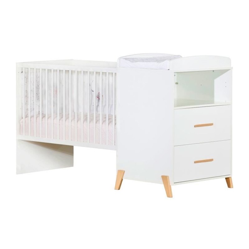 Lit Combiné - 120x60cm - Evolutif en 90x190cm - Babyprice Joy Naturel Lit Combiné - 120x60cm - Evolutif en 90x190cm - Babyprice Joy Naturel