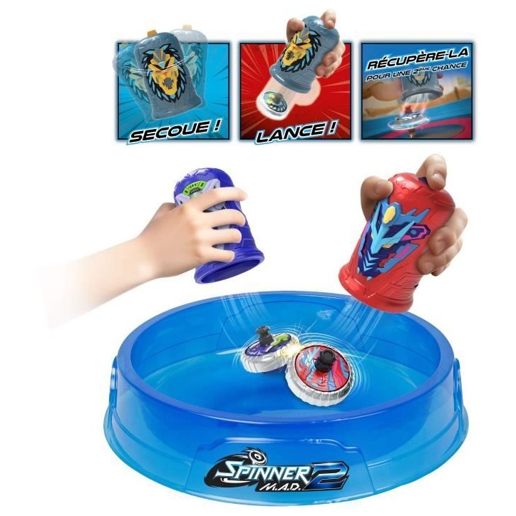 Jeu d'ambiance - SILVERLIT - SPINNER MAD 2 - 2 toupies - 1 arene - a partir de 5 ans Jeu d'ambiance - SILVERLIT - SPINNER MAD 2 - 2 toupies - 1 arene - a partir de 5 ans