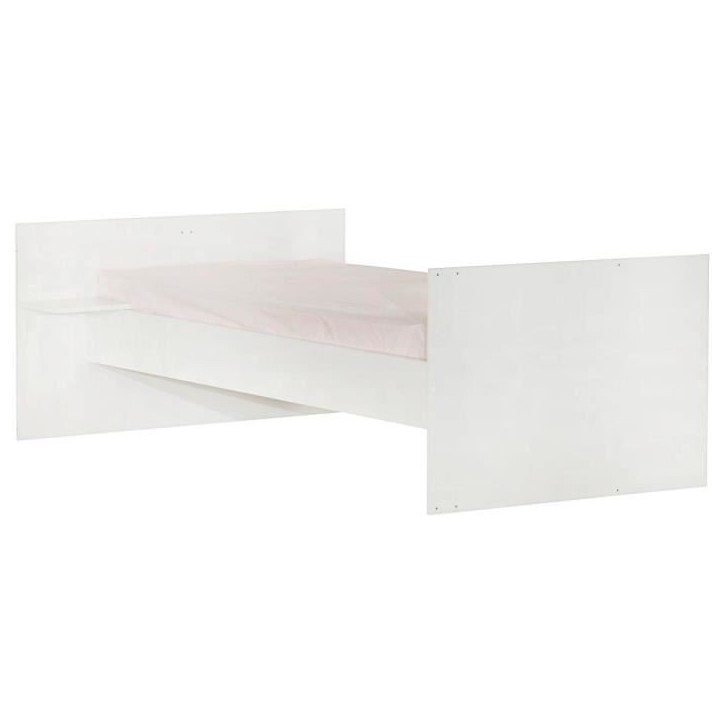 Lit Combiné - 120x60cm - Evolutif en 90x190cm - Babyprice Joy Naturel - Blanc sur pieds en bois naturel Lit Combiné - 120x60cm - Evolutif en 90x190cm - Babyprice Joy Naturel - Blanc sur pieds en bois naturel