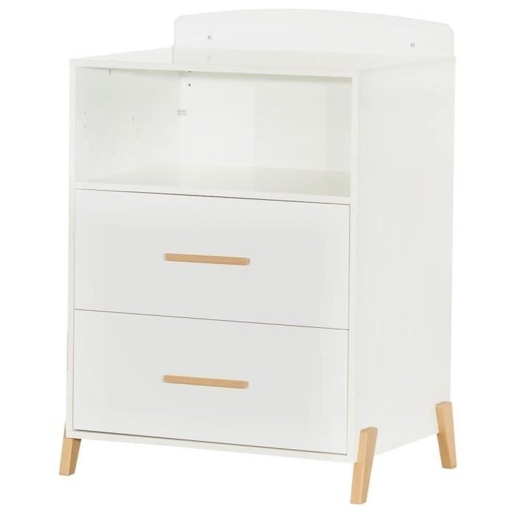 Lit Combiné - 120x60cm - Evolutif en 90x190cm - Babyprice Joy Naturel - Blanc sur pieds en bois naturel Lit Combiné - 120x60cm - Evolutif en 90x190cm - Babyprice Joy Naturel - Blanc sur pieds en bois naturel