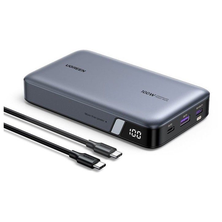 Batterie externe - UGREEN - 20,000 mAh - 100W - Version 2 - Gris Batterie externe - UGREEN - 20,000 mAh - 100W - Version 2 - Gris