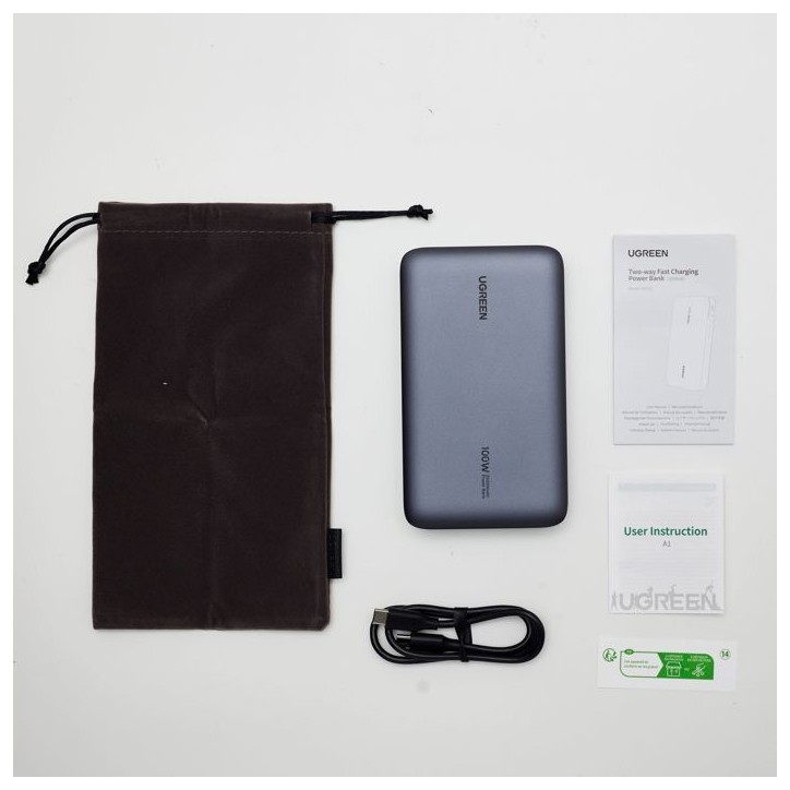 Batterie externe - UGREEN - 20,000 mAh - 100W - Version 2 - Gris Batterie externe - UGREEN - 20,000 mAh - 100W - Version 2 - Gris