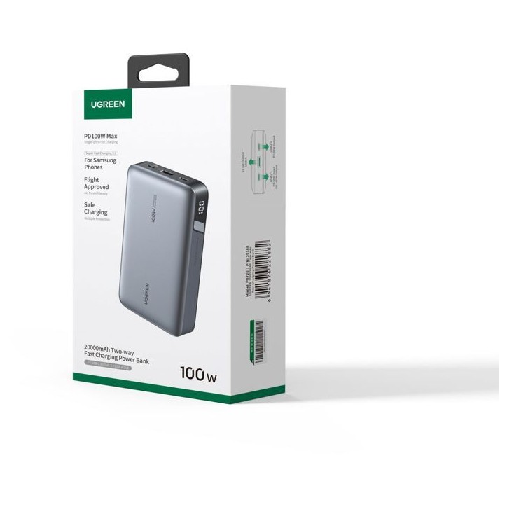 Batterie externe - UGREEN - 20,000 mAh - 100W - Version 2 - Gris Batterie externe - UGREEN - 20,000 mAh - 100W - Version 2 - Gris