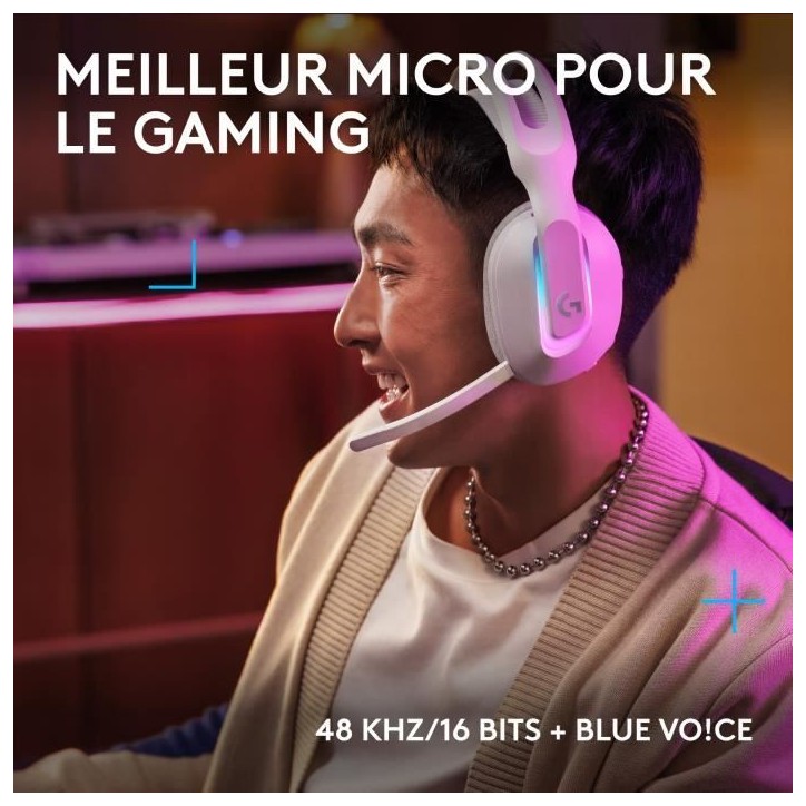 Casque gamer - sans fil - Logitech G - G522 - Lightspeed - Blanc Casque gamer - sans fil - Logitech G - G522 - Lightspeed - Blanc