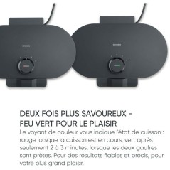 Gaufrier duo - SEVERIN - WA2118 - 1200 W - Formes de coeur - Revetemen