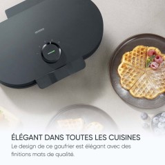 Gaufrier duo - SEVERIN - WA2118 - 1200 W - Formes de coeur - Revetemen