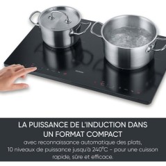Plaque a induction portable - SEVERIN - 2 foyers - 60,0 x 38 x 4,2 cm - Noir - DK1033