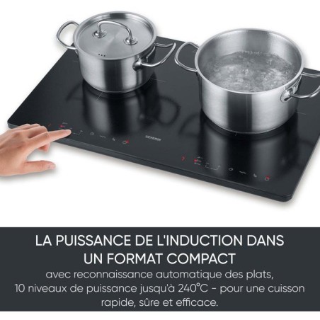 Plaque a induction portable - SEVERIN - 2 foyers - 60,0 x 38 x 4,2 cm - Noir - DK1033