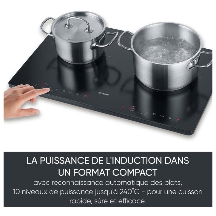Plaque a induction portable - SEVERIN - 2 foyers - 60,0 x 38 x 4,2 cm - Noir - DK1033 Plaque a induction portable - SEVERIN - 2 foyers - 60,0 x 38 x 4,2 cm - Noir - DK1033