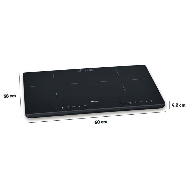 Plaque a induction portable - SEVERIN - 2 foyers - 60,0 x 38 x 4,2 cm - Noir - DK1033 Plaque a induction portable - SEVERIN - 2 foyers - 60,0 x 38 x 4,2 cm - Noir - DK1033
