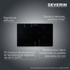Plaque a induction portable - SEVERIN - 2 foyers - 60,0 x 38 x 4,2 cm