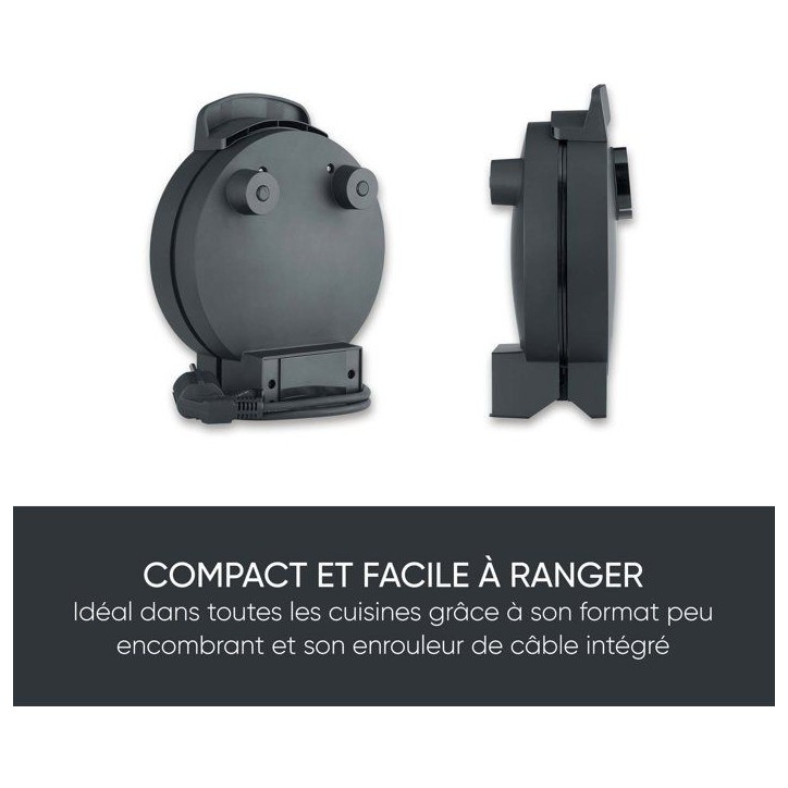 Gaufrier solo - SEVERIN - WA2116 - 1200 W - Formes de coeur - Revetement céramique antiadhésif - Noir Gaufrier solo - SEVERIN - WA2116 - 1200 W - Formes de coeur - Revetement céramique antiadhésif - Noir