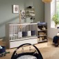 Lit bébé combiné - 120x60cm - Evolutif en 90x190cm - Babyprice Up - Chene silex - Avec commode a langer étagere Lit bébé combiné - 120x60cm - Evolutif en 90x190cm - Babyprice Up - Chene silex - Avec commode a langer étagere