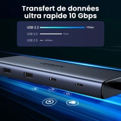 Hub USB-C 10 en 1 - UGREEN - Gris