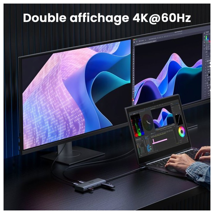 Hub USB-C 7 en 1 - UGREEN - Gris Hub USB-C 7 en 1 - UGREEN - Gris