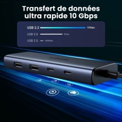 Hub USB-C 7 en 1 - UGREEN - Gris