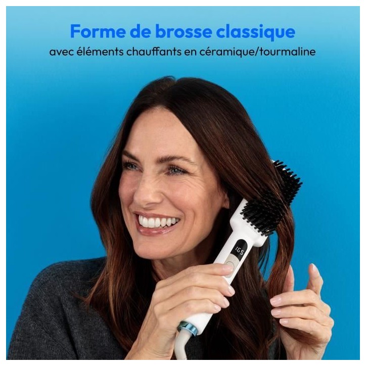 Brosse chauffante - MEDION - MD19859 - 46 W - 5 niveaux de chaleur - 165 a 210°C - Blanc Brosse chauffante - MEDION - MD19859 - 46 W - 5 niveaux de chaleur - 165 a 210°C - Blanc