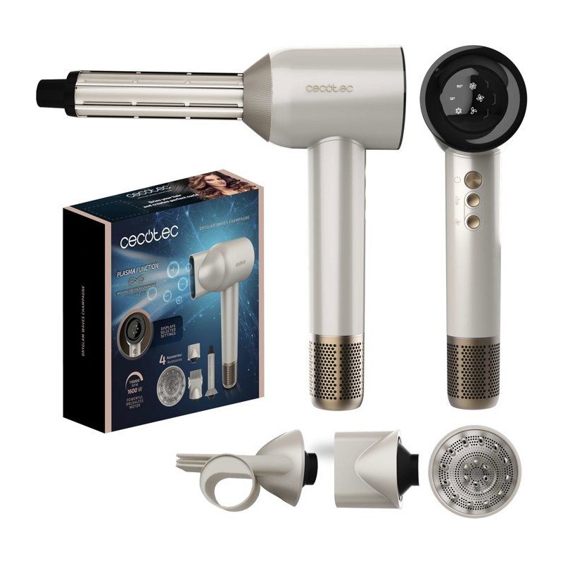 Seche-cheveux - CECOTEC - DryGlam Waves Champagne - 1600 W