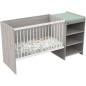Lit bébé combiné - 120x60cm - Evolutif en 90x190cm - Babyprice Up - Chene silex - Avec commode a langer étagere Lit bébé combiné - 120x60cm - Evolutif en 90x190cm - Babyprice Up - Chene silex - Avec commode a langer étagere