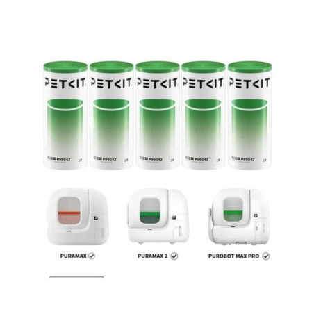 Lot de 5 rouleaux de 20 sacs poubelle - PETKIT - 8 L - Pour litiere au