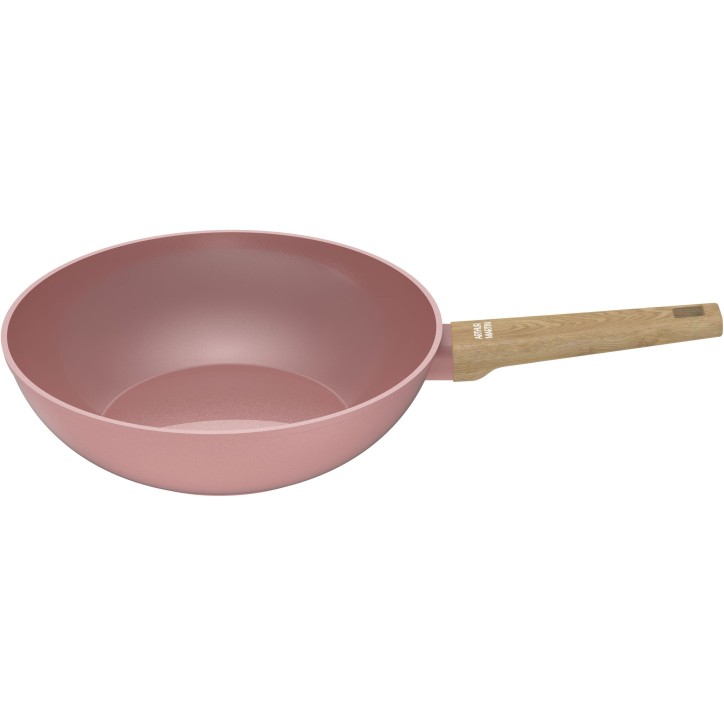 Wok - Tous feux dont induction - ARTHUR MARTIN - AM4944 - Revetement céramique - Ø 28 cm - Rose Wok - Tous feux dont induction - ARTHUR MARTIN - AM4944 - Revetement céramique - Ø 28 cm - Rose