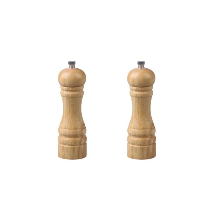 Ensemble de 2 Moulins a poivre manuel - FACKELMANN - FM Professional Divers - Couleur bois - 18 cm Ensemble de 2 Moulins a poivre manuel - FACKELMANN - FM Professional Divers - Couleur bois - 18 cm