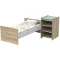 Lit bébé combiné - 120x60cm - Evolutif en 90x190cm - Babyprice Up - Décor bois - Avec commode a langer étagere Lit bébé combiné - 120x60cm - Evolutif en 90x190cm - Babyprice Up - Décor bois - Avec commode a langer étagere