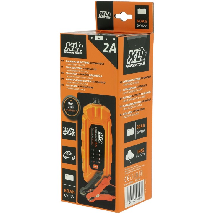 Chargeur batterie auto - XLPT - 2A - 35W - 12V - 3 m - IP65 - Protection inversion polarité/court-circuit/mauvaise batterie Chargeur batterie auto - XLPT - 2A - 35W - 12V - 3 m - IP65 - Protection inversion polarité/court-circuit/mauvaise batterie